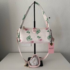 Juicy Couture White and Pink Shoulder Bag